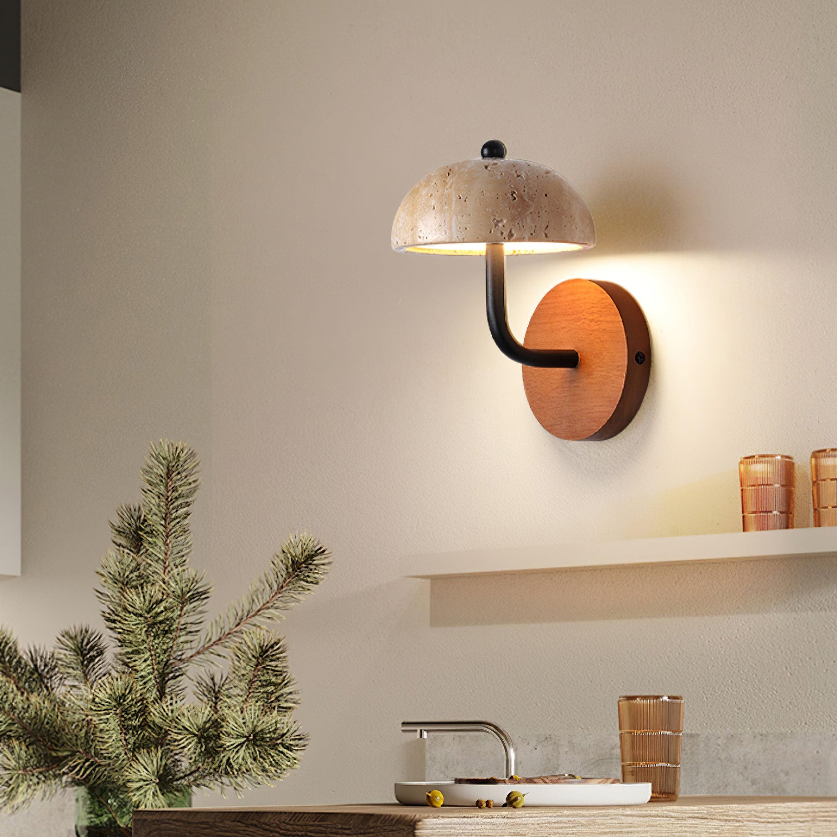 Solaro Wall Light Travertine Half-dome Shade - Neutralighting