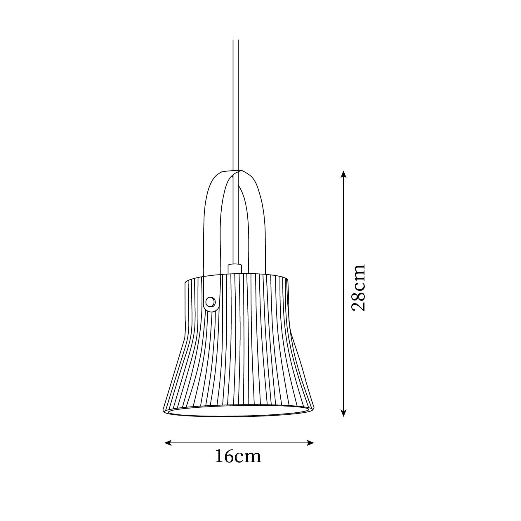 Pendant Lamp Ribbed White Ceramic with Brass Handle - Neutralighting