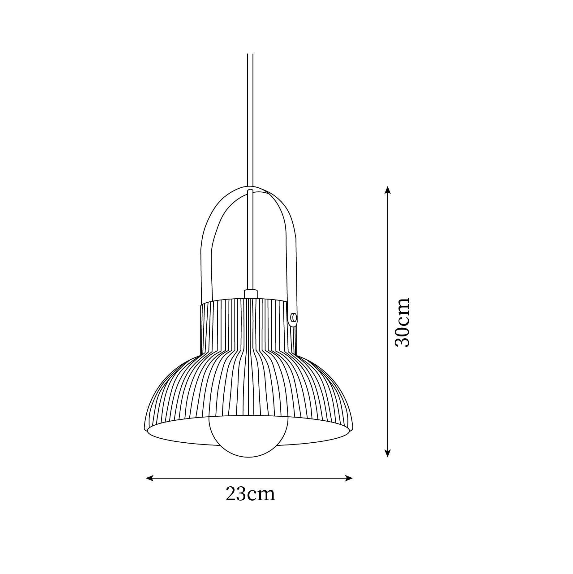 Pendant Lamp Ribbed White Ceramic with Brass Handle - Neutralighting