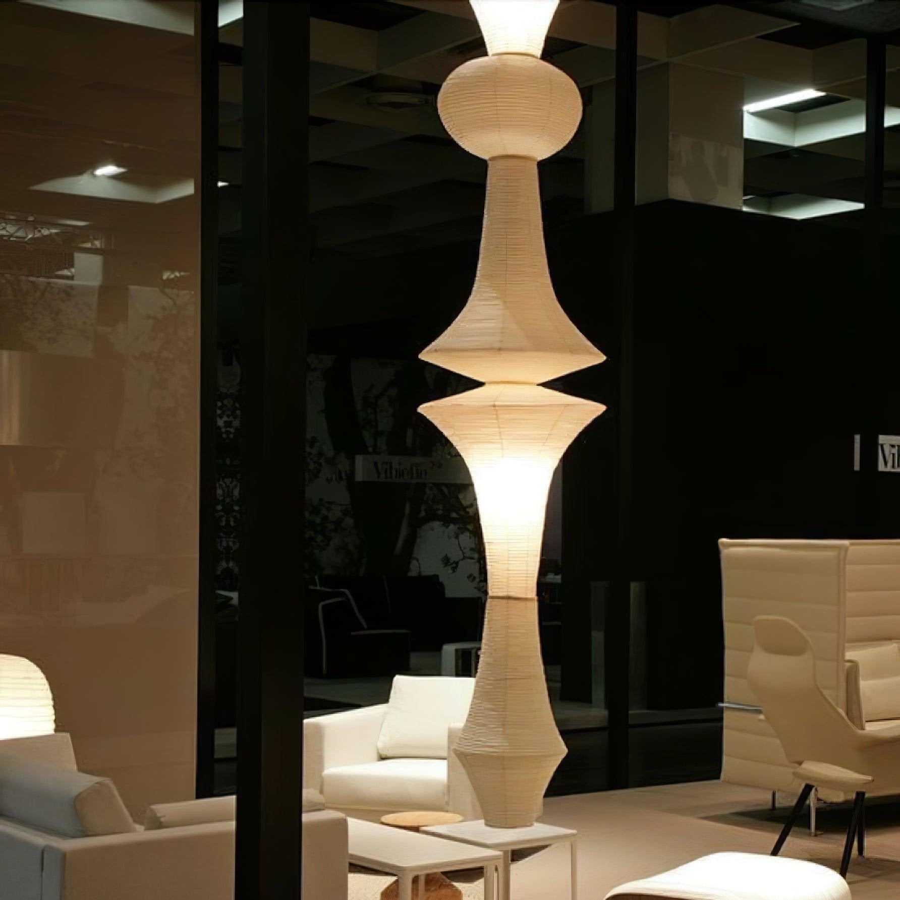 Faye Sculptural Paper Vertical Pendant Light - Neutralighting