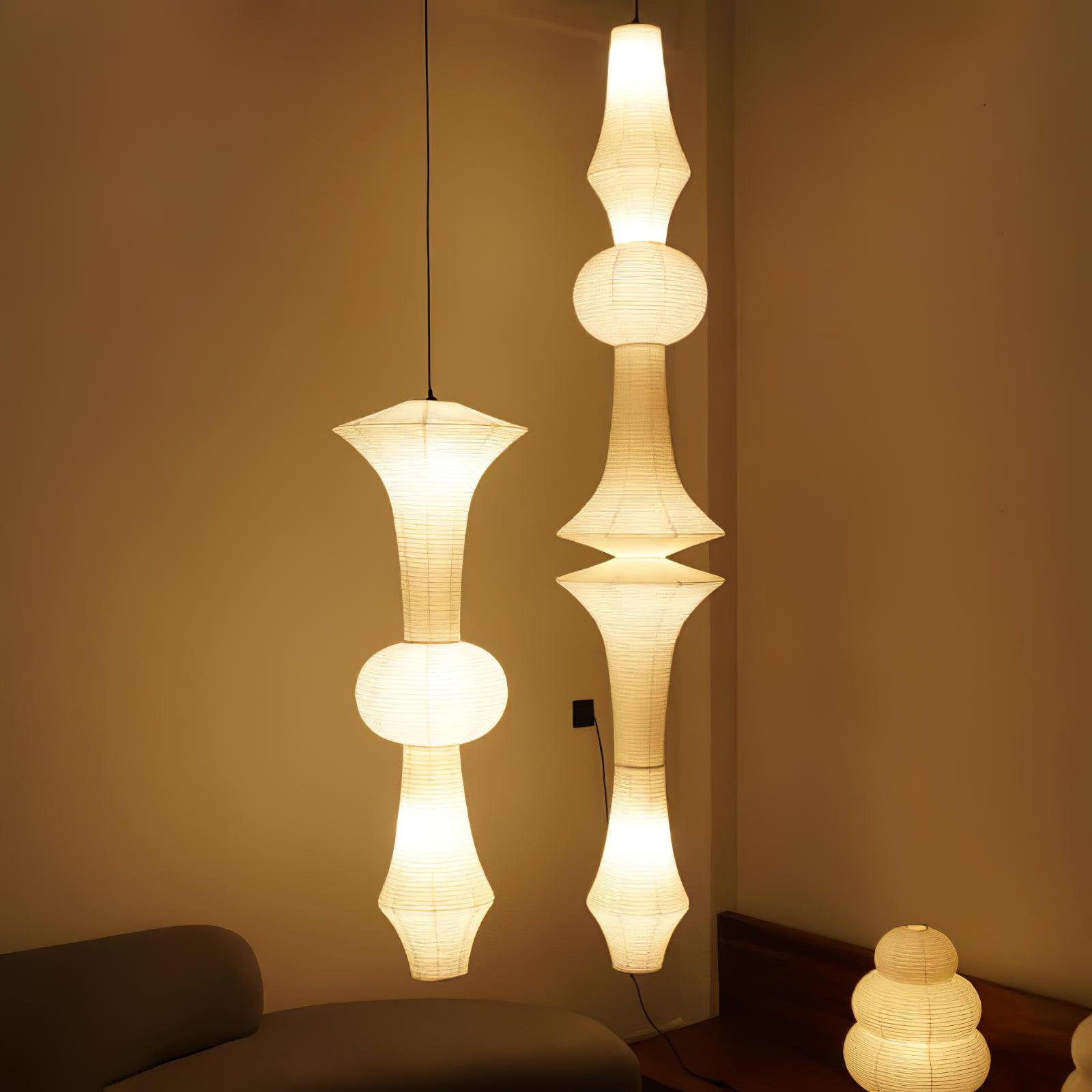 Faye Sculptural Paper Vertical Pendant Light - Neutralighting