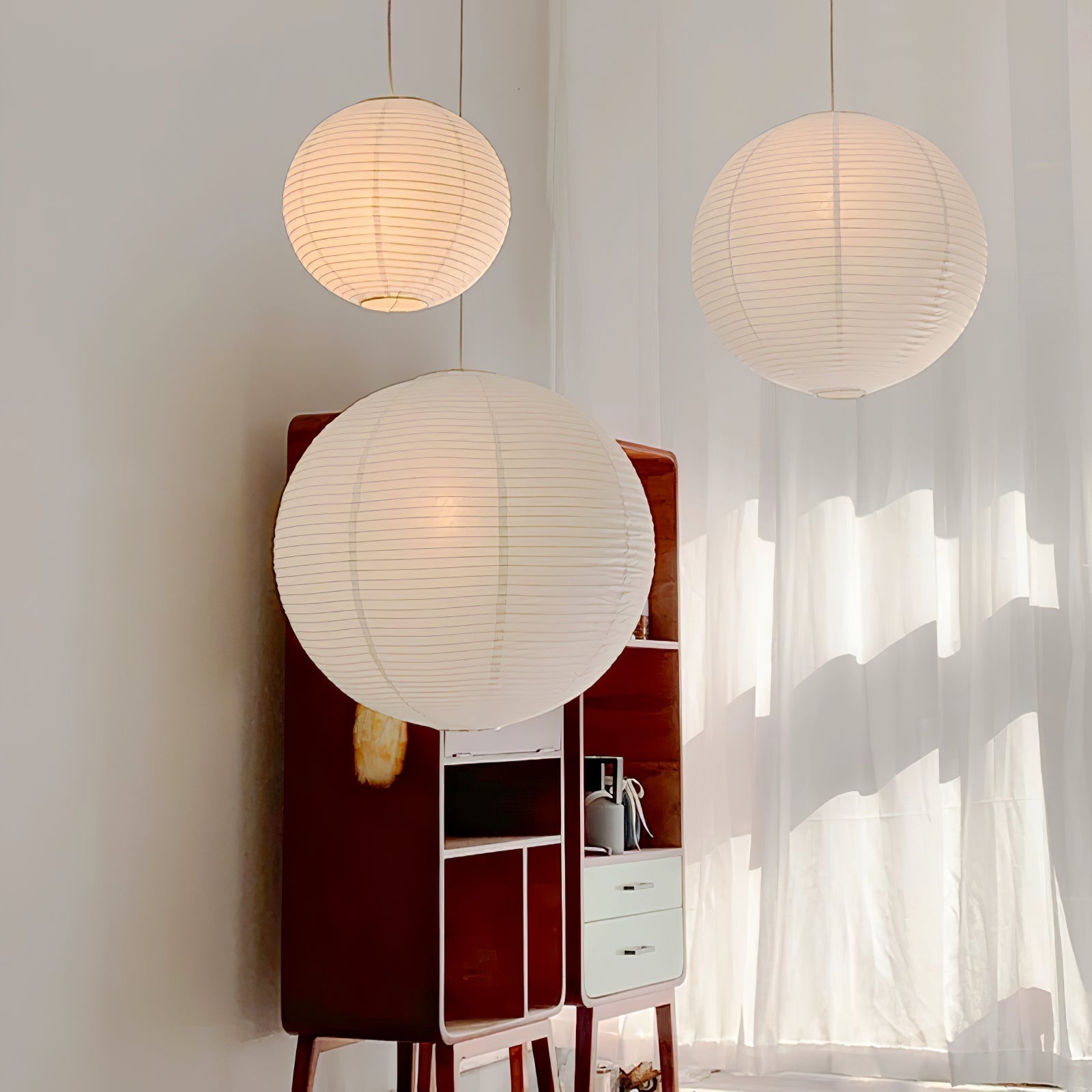 Sylin Pendant Swag Light Mulberry Silk - Neutralighting