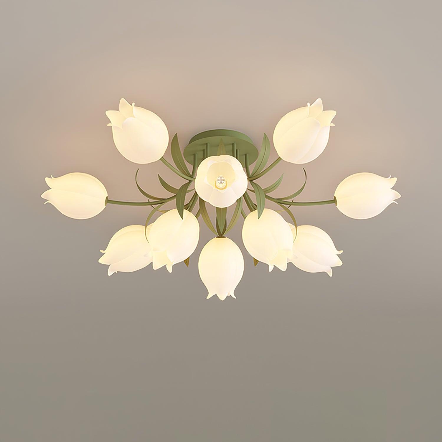 Greya Natural Flower Flush Mount Ceiling Light - Neutralighting