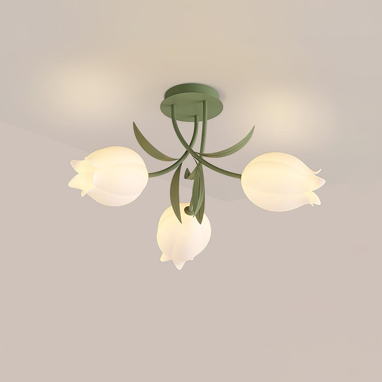 Greya Natural Flower Flush Mount Ceiling Light - Neutralighting
