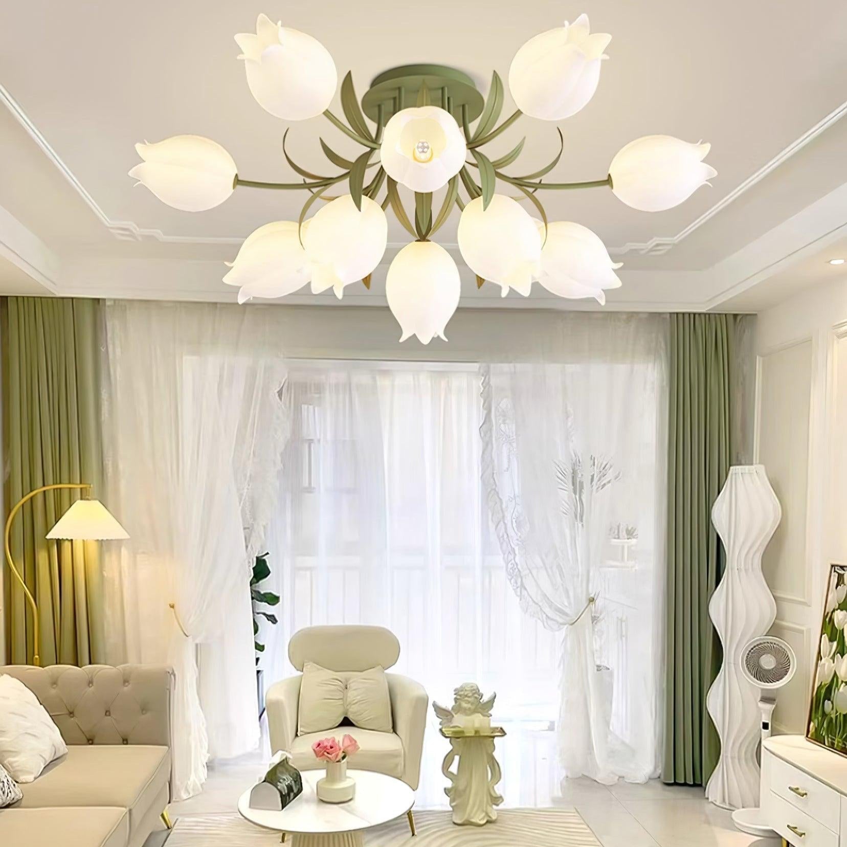 Greya Natural Flower Flush Mount Ceiling Light - Neutralighting