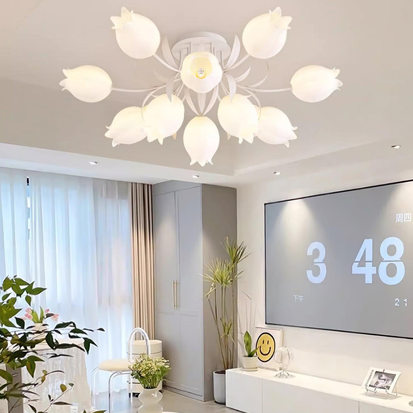 Greya Natural Flower Flush Mount Ceiling Light - Neutralighting