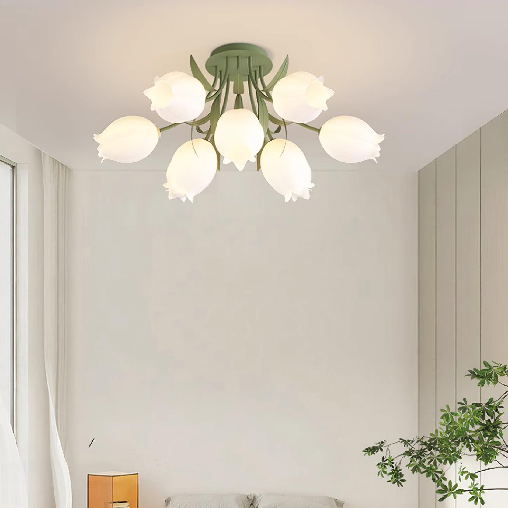 Greya Natural Flower Flush Mount Ceiling Light - Neutralighting