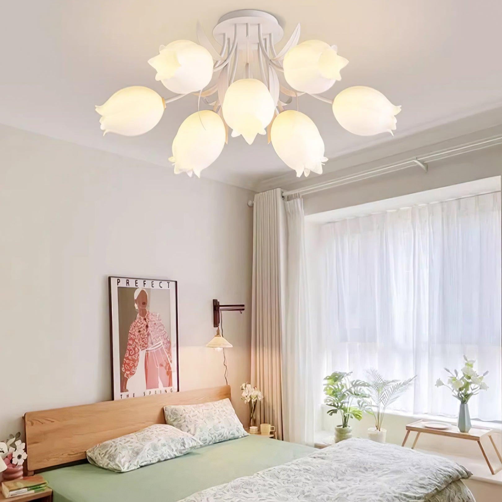 Greya Natural Flower Flush Mount Ceiling Light - Neutralighting
