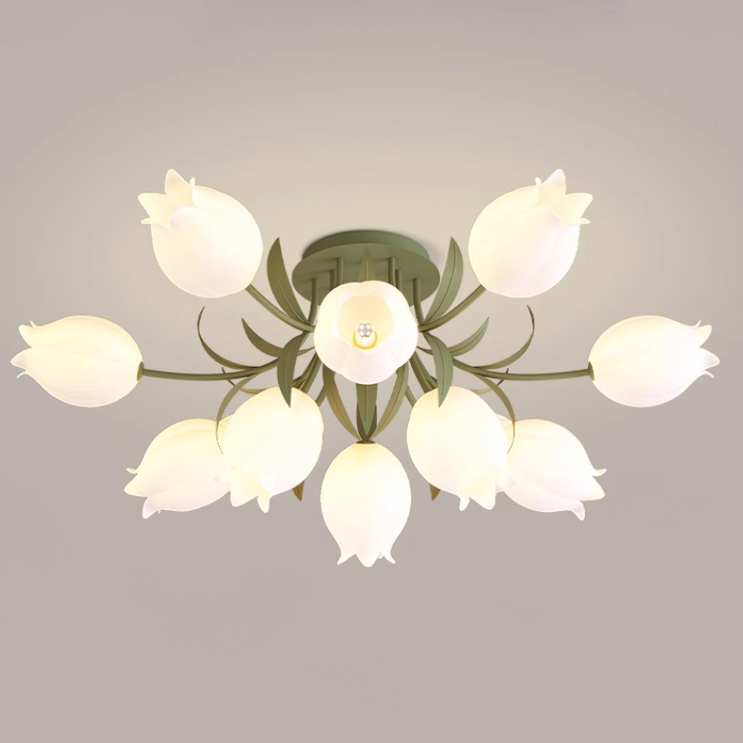 Greya Natural Flower Flush Mount Ceiling Light - Neutralighting