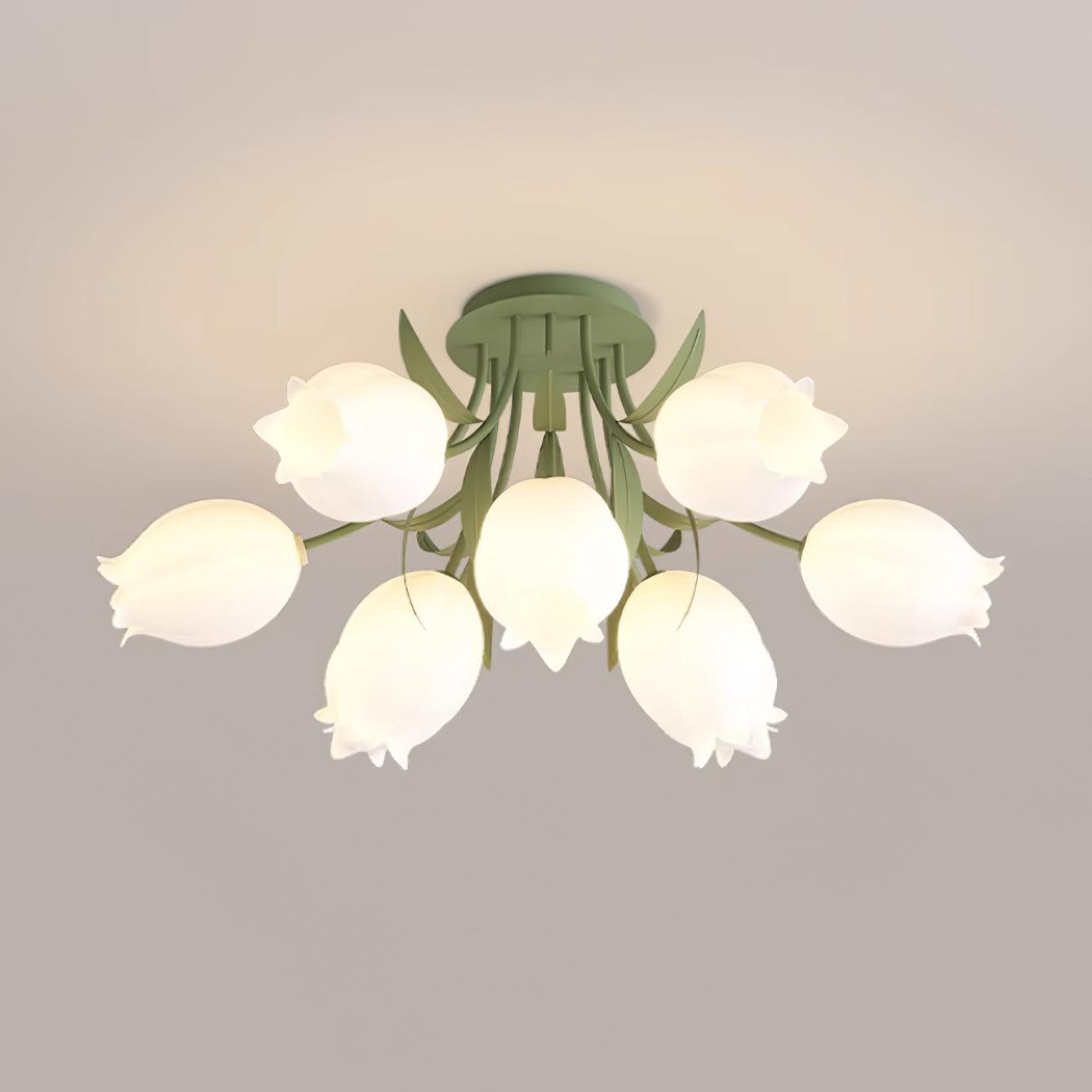 Greya Natural Flower Flush Mount Ceiling Light - Neutralighting