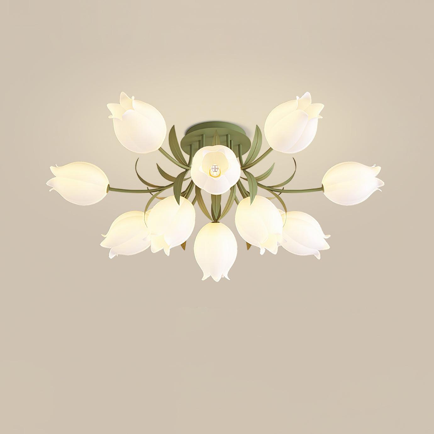 Greya Natural Flower Flush Mount Ceiling Light - Neutralighting