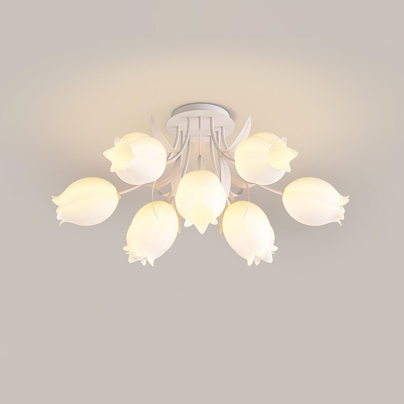 Greya Natural Flower Flush Mount Ceiling Light - Neutralighting