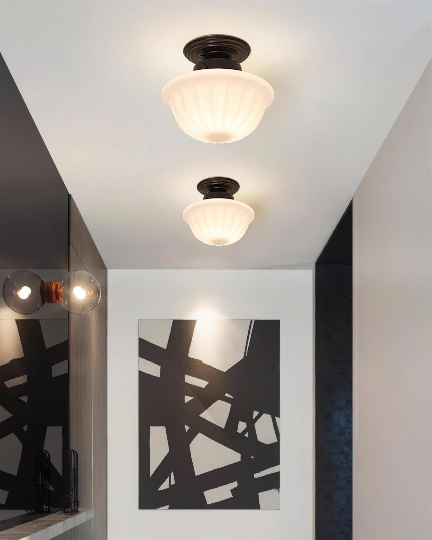 Evola Vintage Opal Glass Ceiling Light - Neutralighting