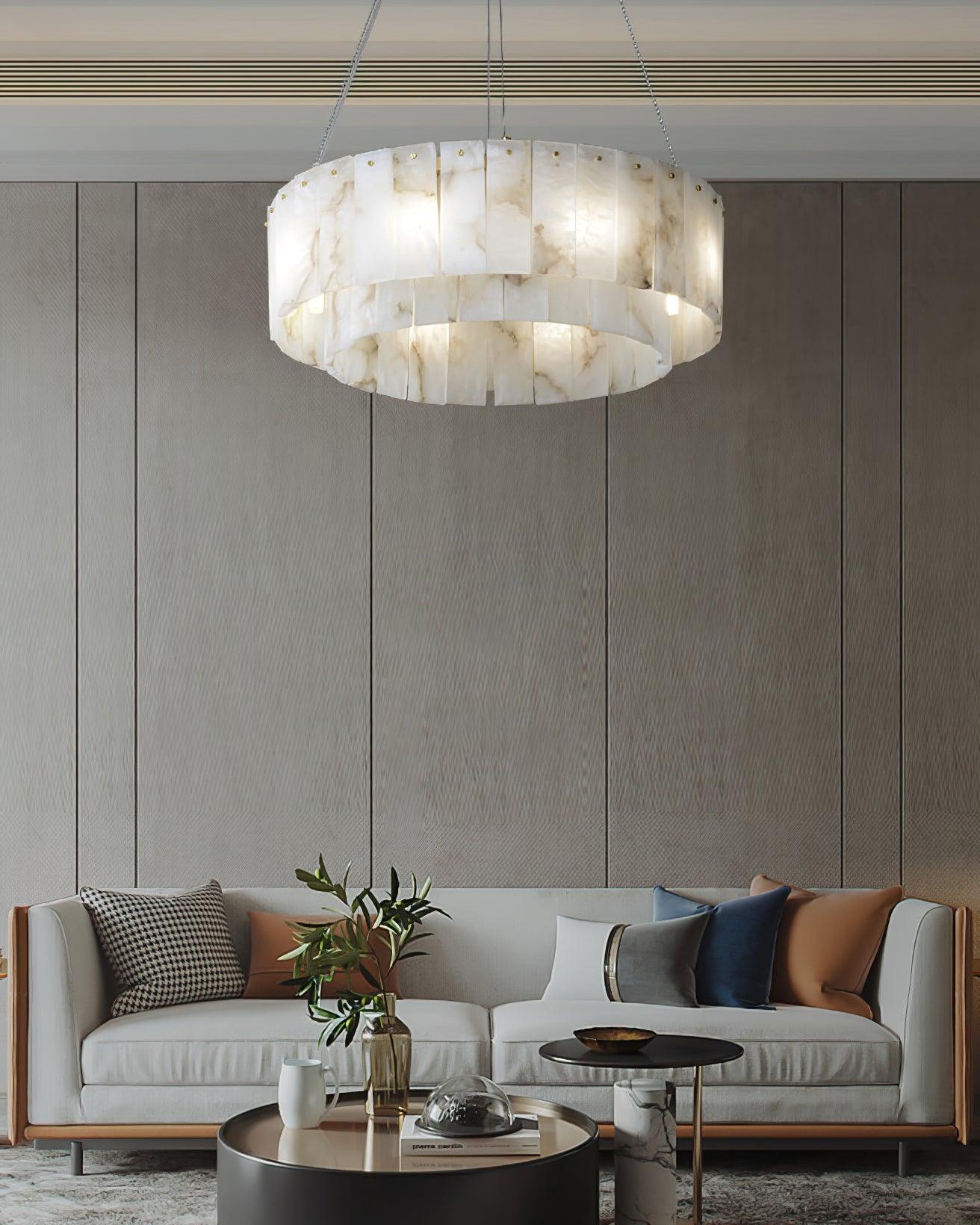 Zelaean Alabaster Round Pendant Light - Neutralighting