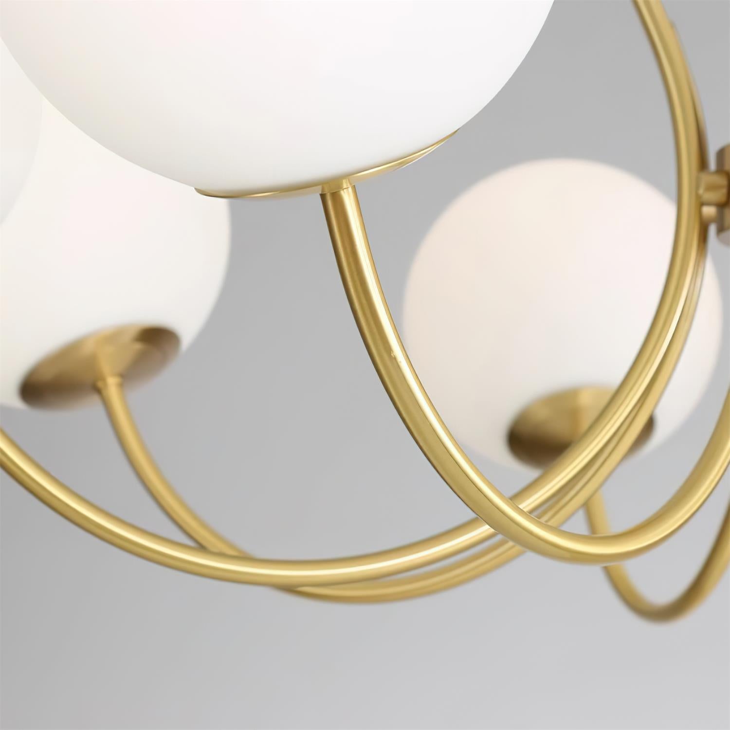 Veslo Brass and Wood Globe Chandelier - Neutralighting