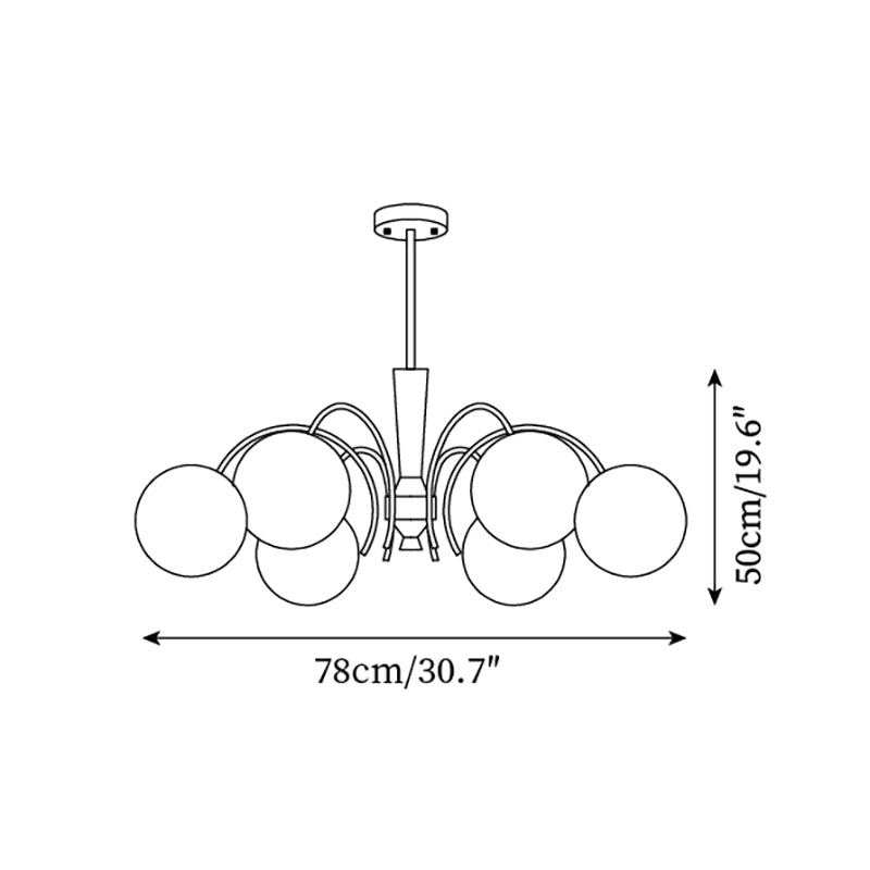 Veslo Brass and Wood Globe Chandelier - Neutralighting