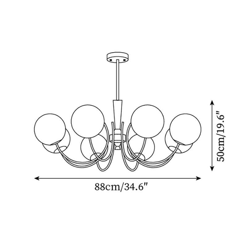 Veslo Brass and Wood Globe Chandelier - Neutralighting
