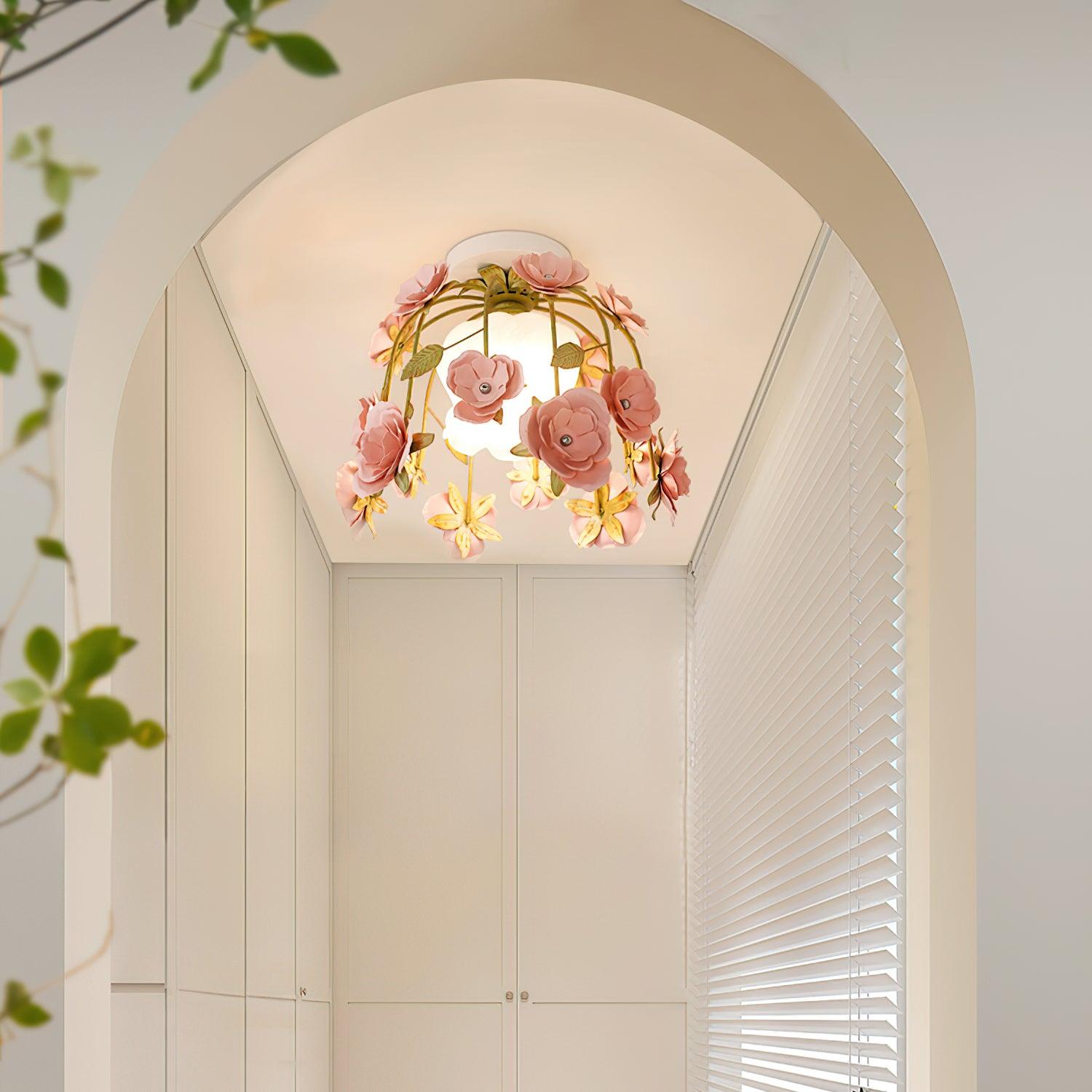 Ceiling Light Metal Canopy Floral Blossom Romantic Ambience - Neutralighting