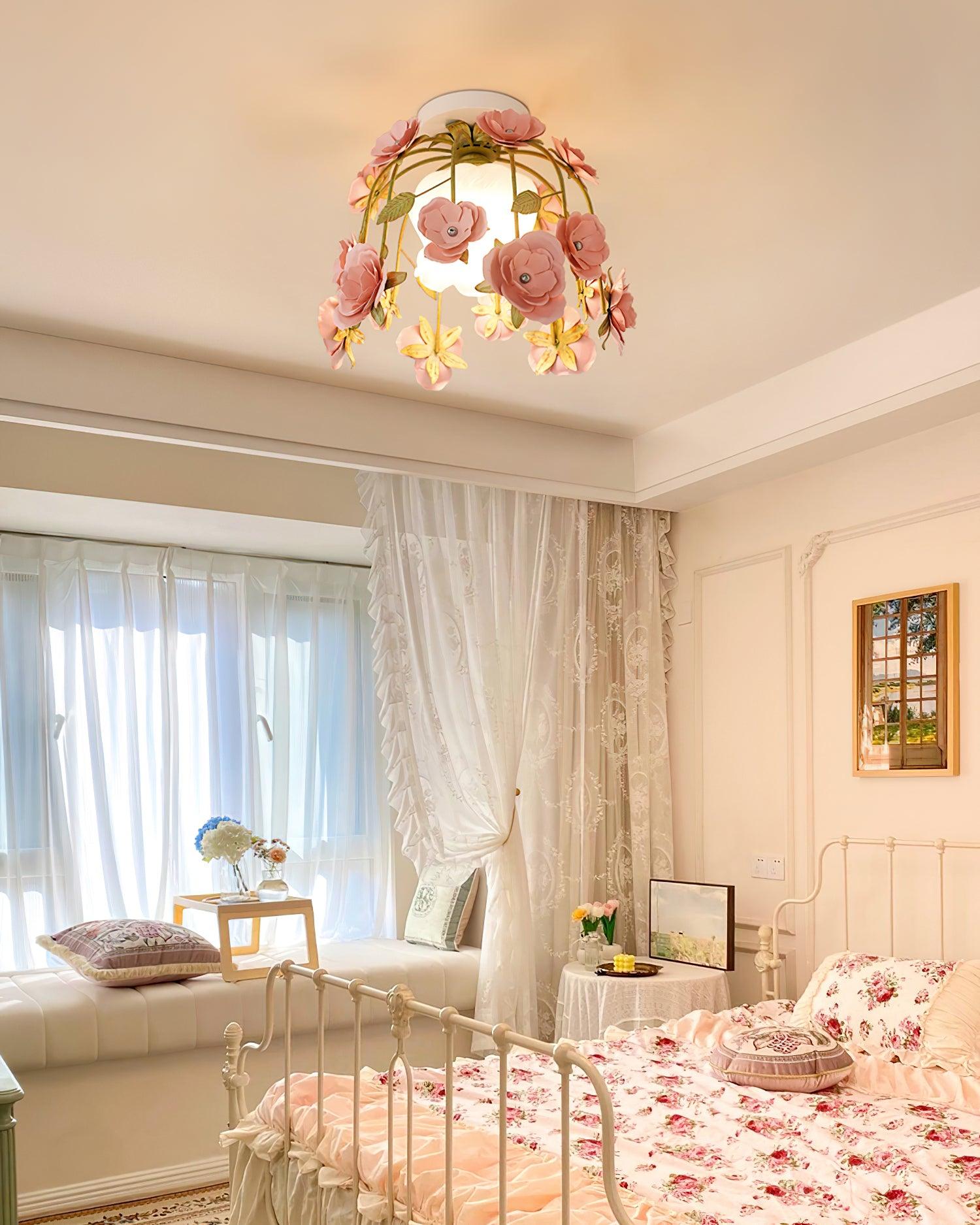 Ceiling Light Metal Canopy Floral Blossom Romantic Ambience - Neutralighting