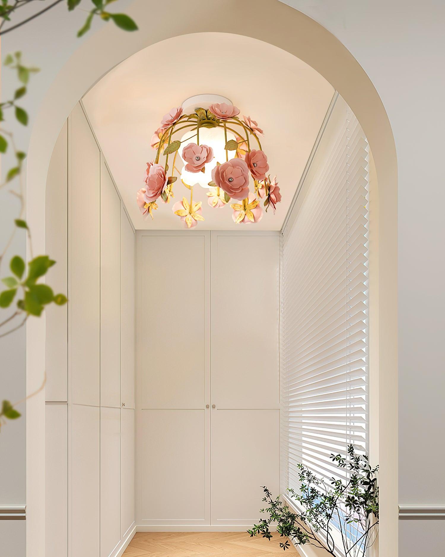 Ceiling Light Metal Canopy Floral Blossom Romantic Ambience - Neutralighting