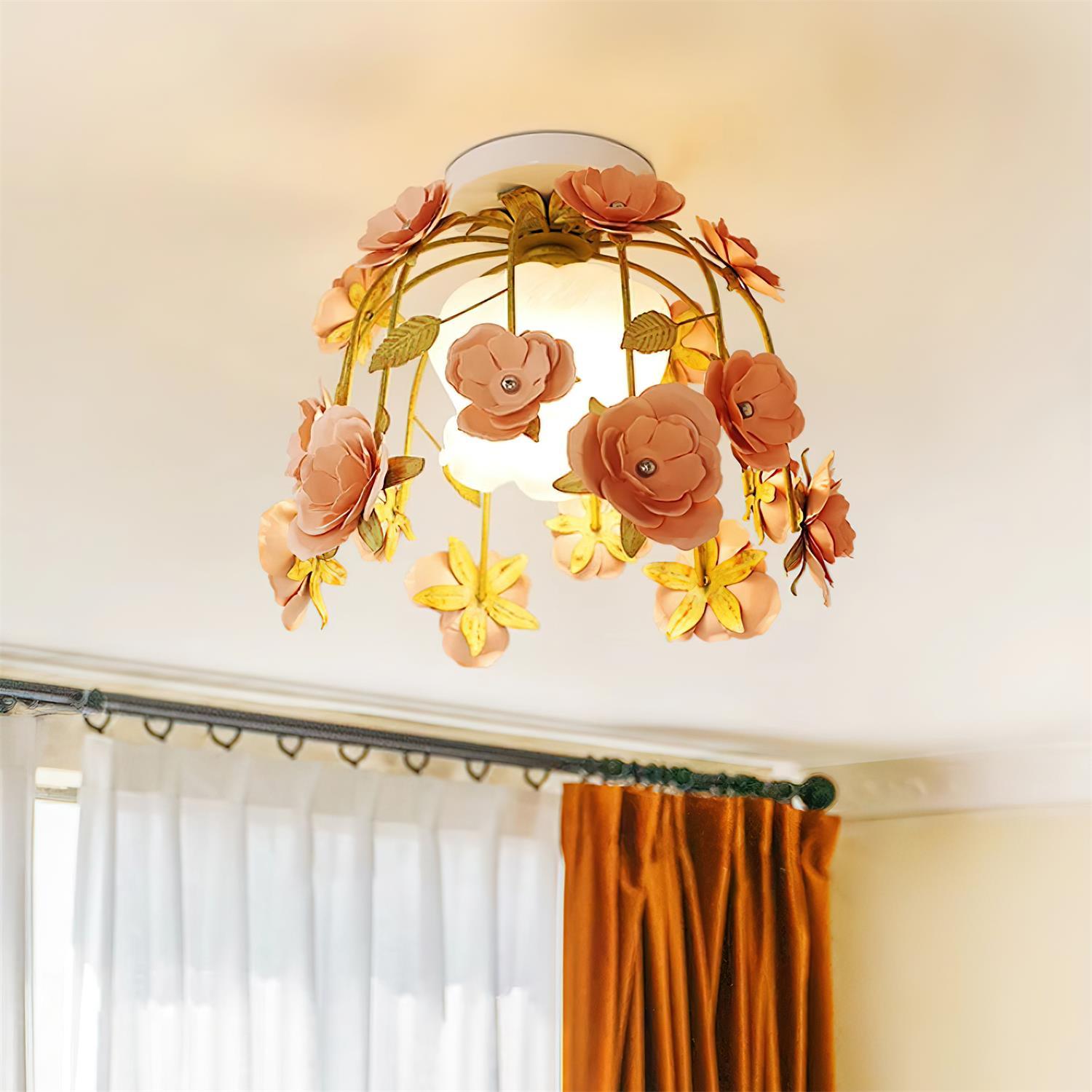 Ceiling Light Metal Canopy Floral Blossom Romantic Ambience - Neutralighting