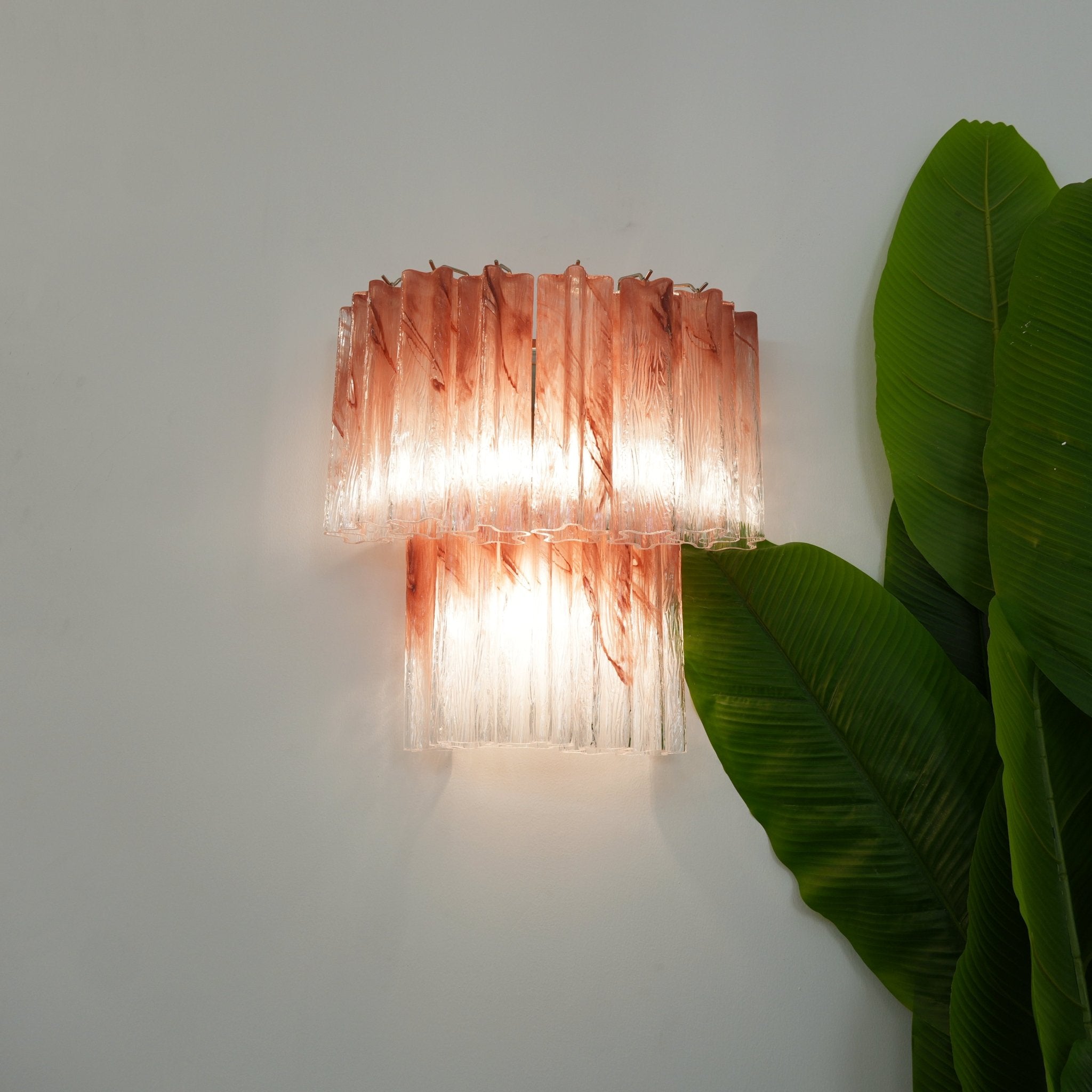 Aurora Wall Light Rose Glass Blades Romantic Watercolor - Neutralighting