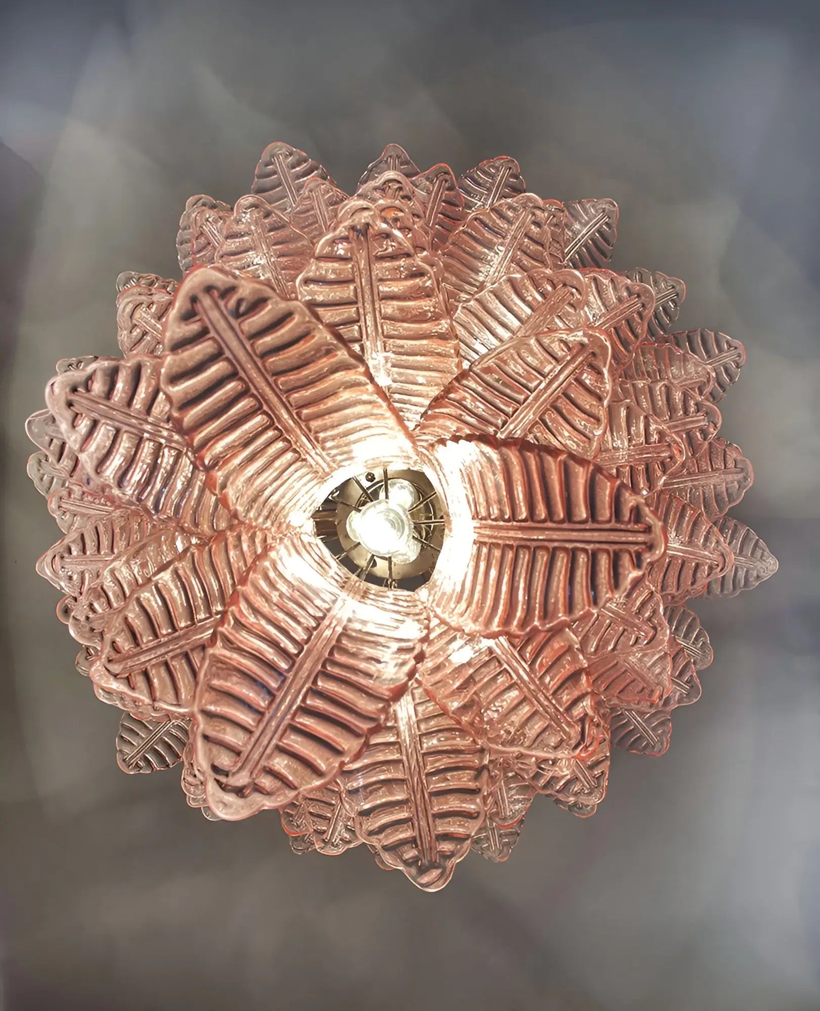 Aurora Chandelier Pink Murano Glass Leaves Cascading Romantic