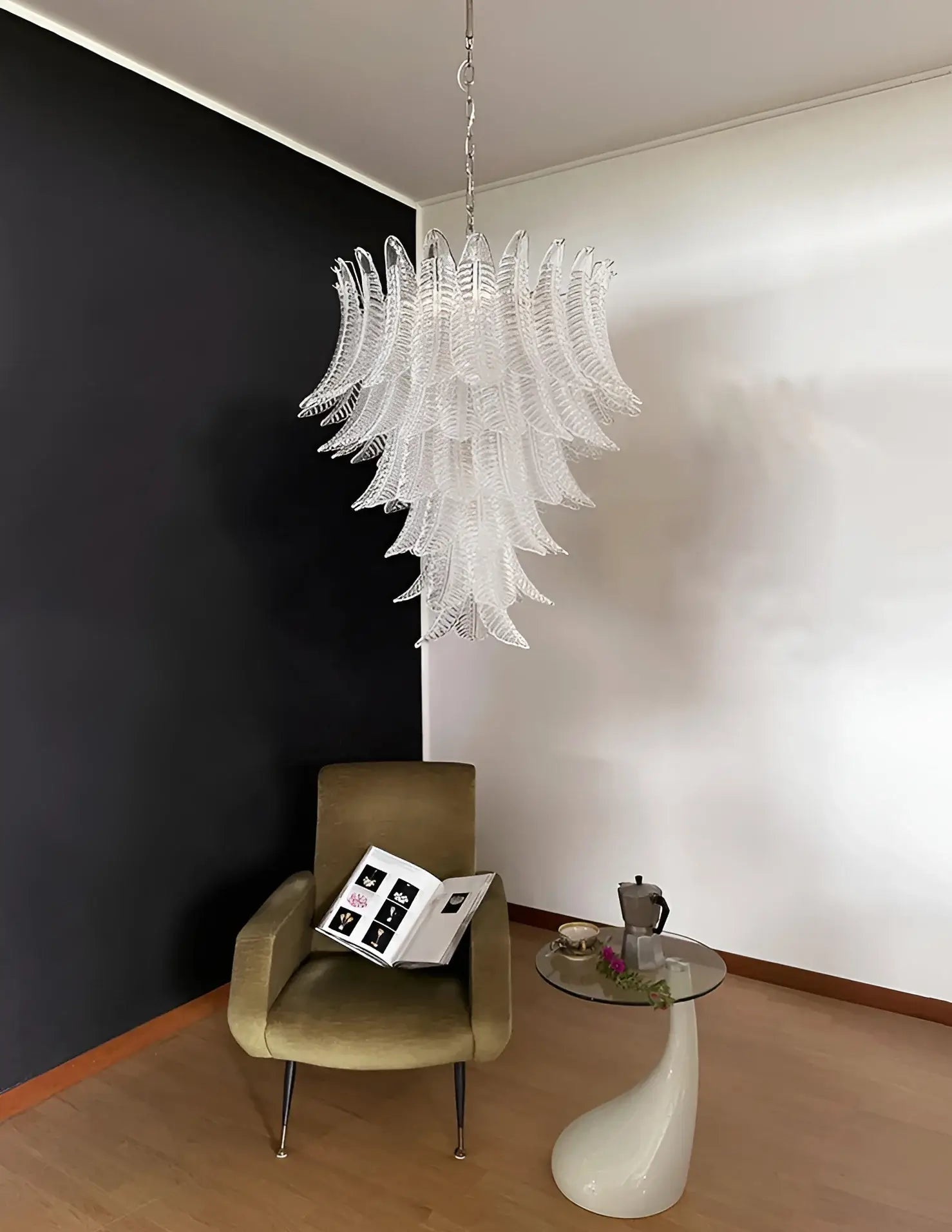 Aurora Chandelier Clear Glass Leaf Cascading Elegant - Neutralighting