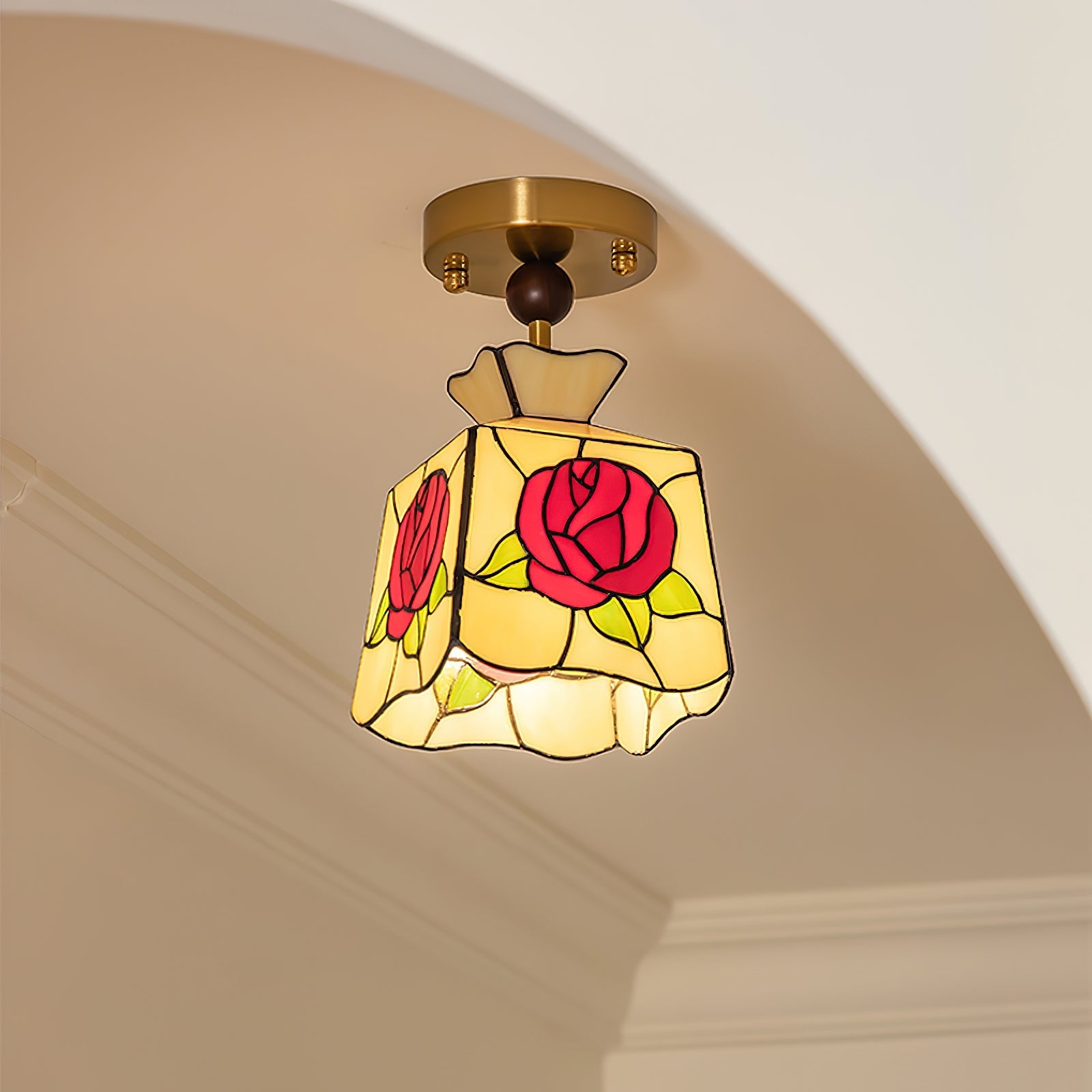Joviel Tiffany Rose Ceiling Light - Neutralighting