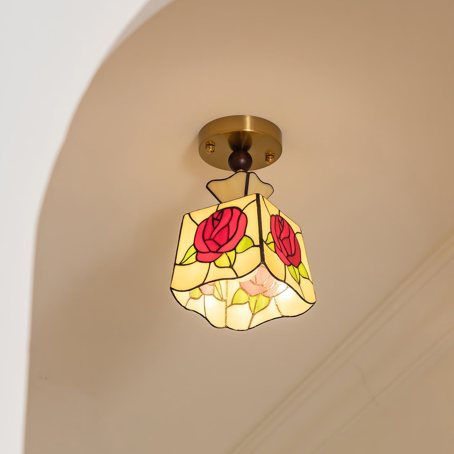 Joviel Tiffany Rose Ceiling Light - Neutralighting