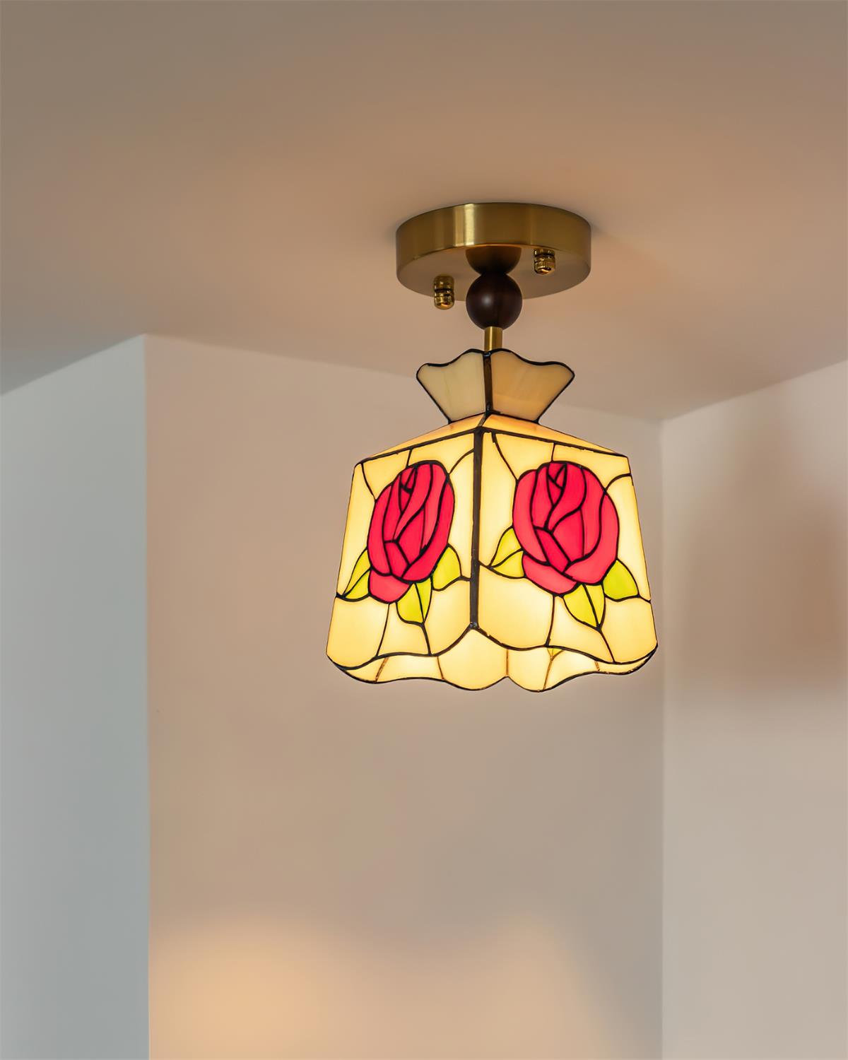Joviel Tiffany Rose Ceiling Light - Neutralighting