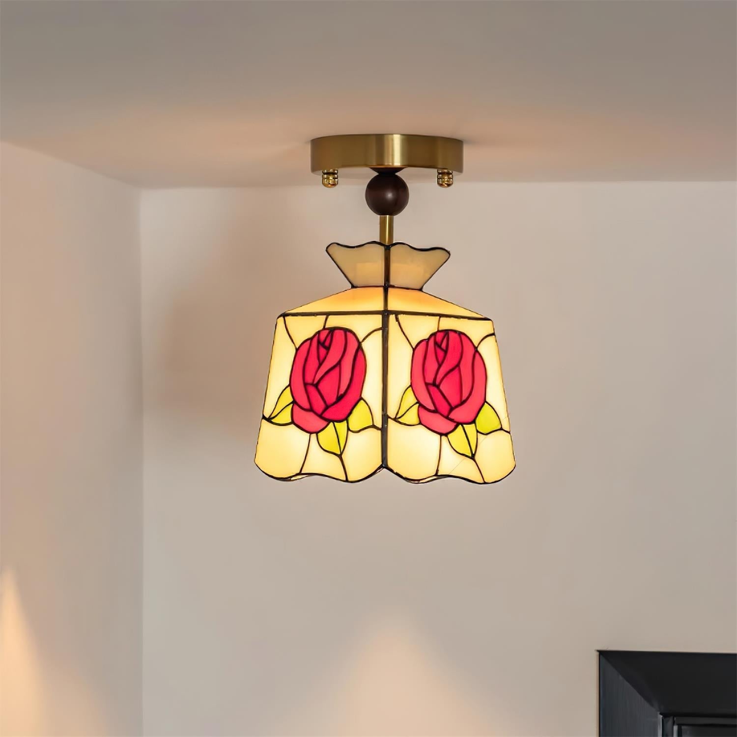 Joviel Tiffany Rose Ceiling Light - Neutralighting
