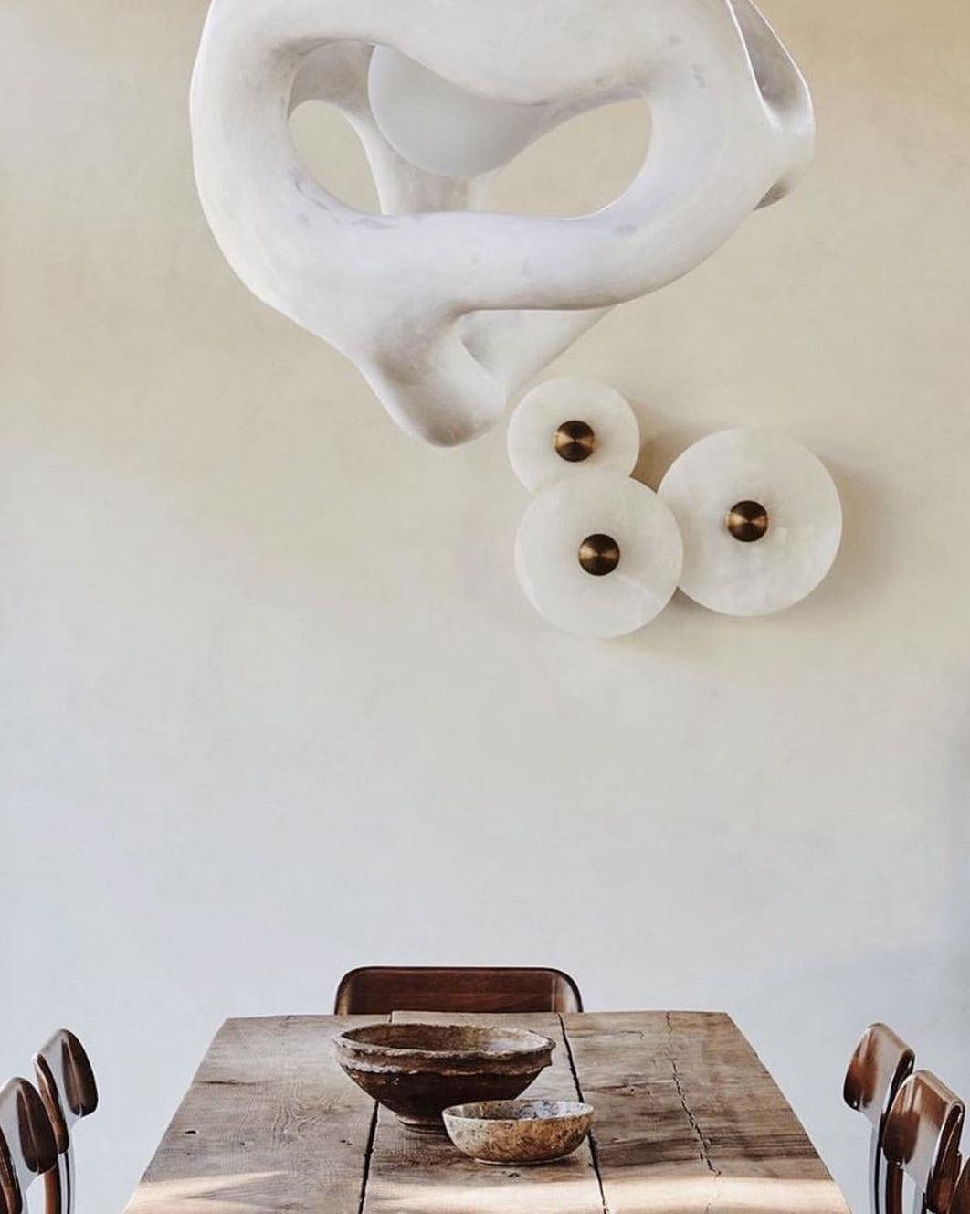 Round Wall Lamp Alabaster Cluster Trio - Neutralighting