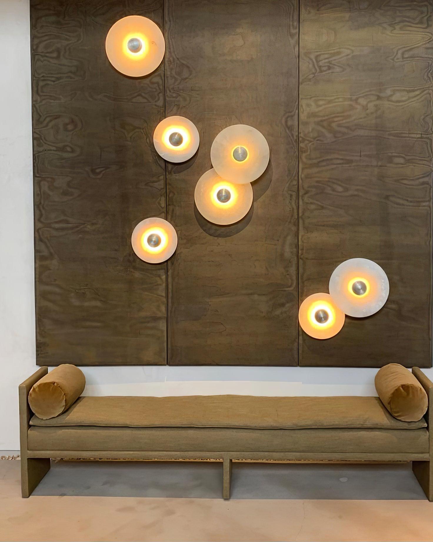 Round Wall Lamp Alabaster Cluster Trio - Neutralighting