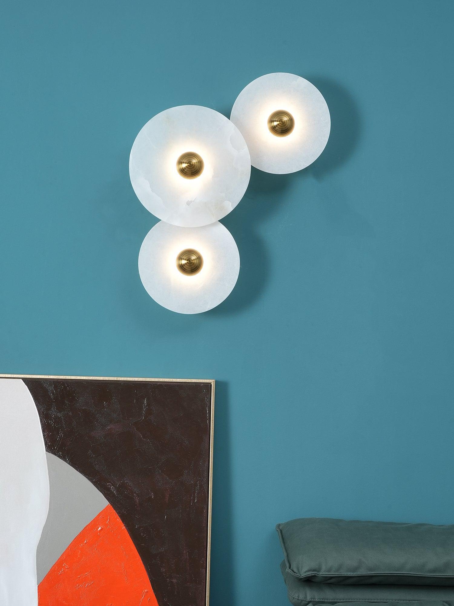 Round Wall Lamp Alabaster Cluster Trio - Neutralighting