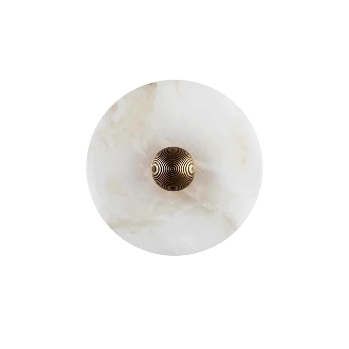 Round Wall Lamp Alabaster Fluted Brass - Neutralighting