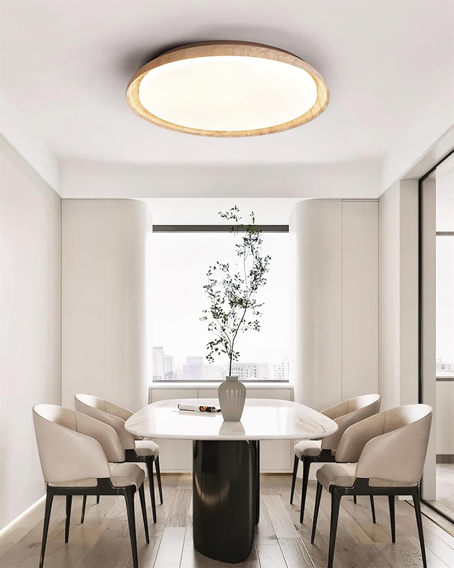 Halo Round Travertine Ceiling Light - Neutralighting