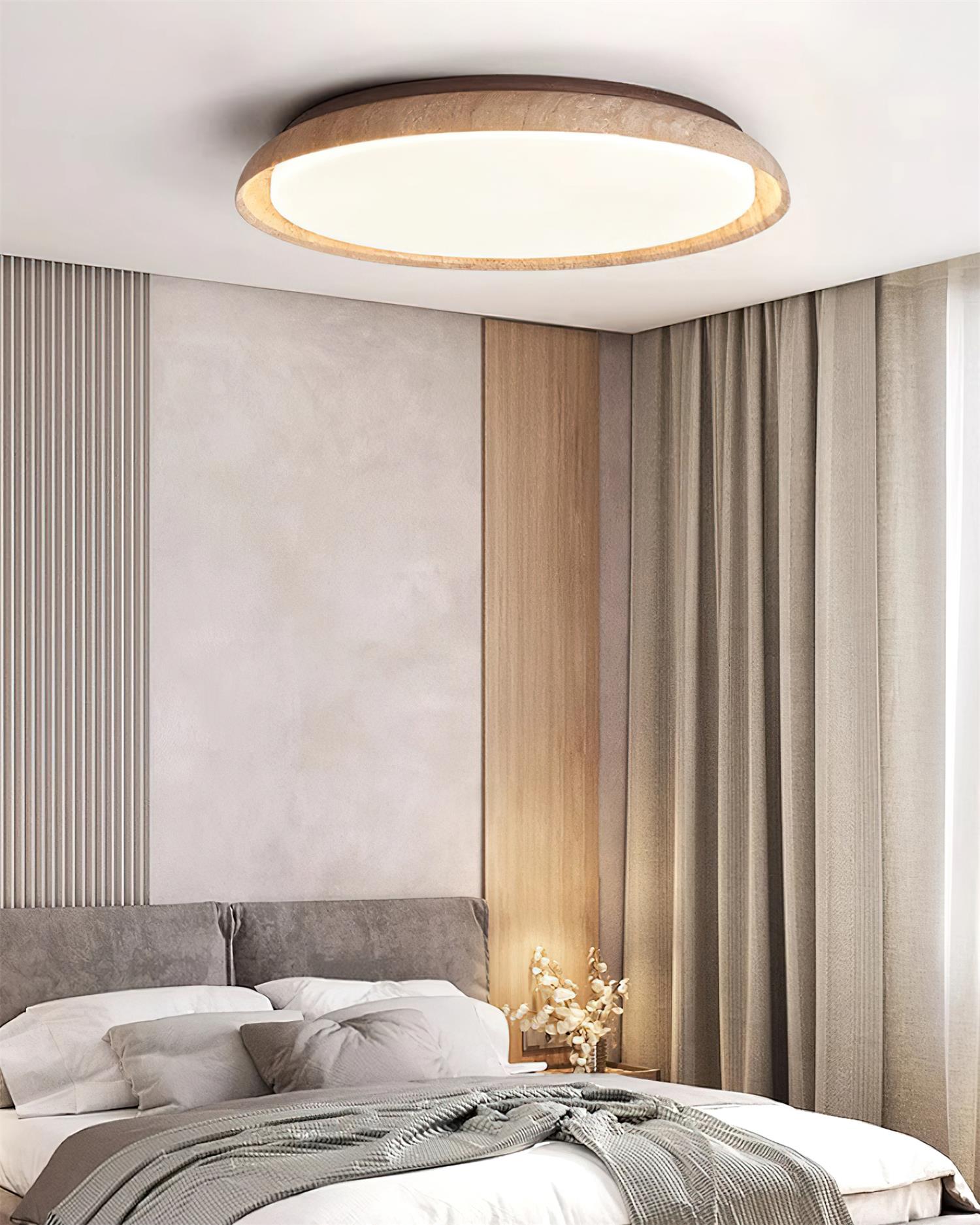 Halo Round Travertine Ceiling Light - Neutralighting
