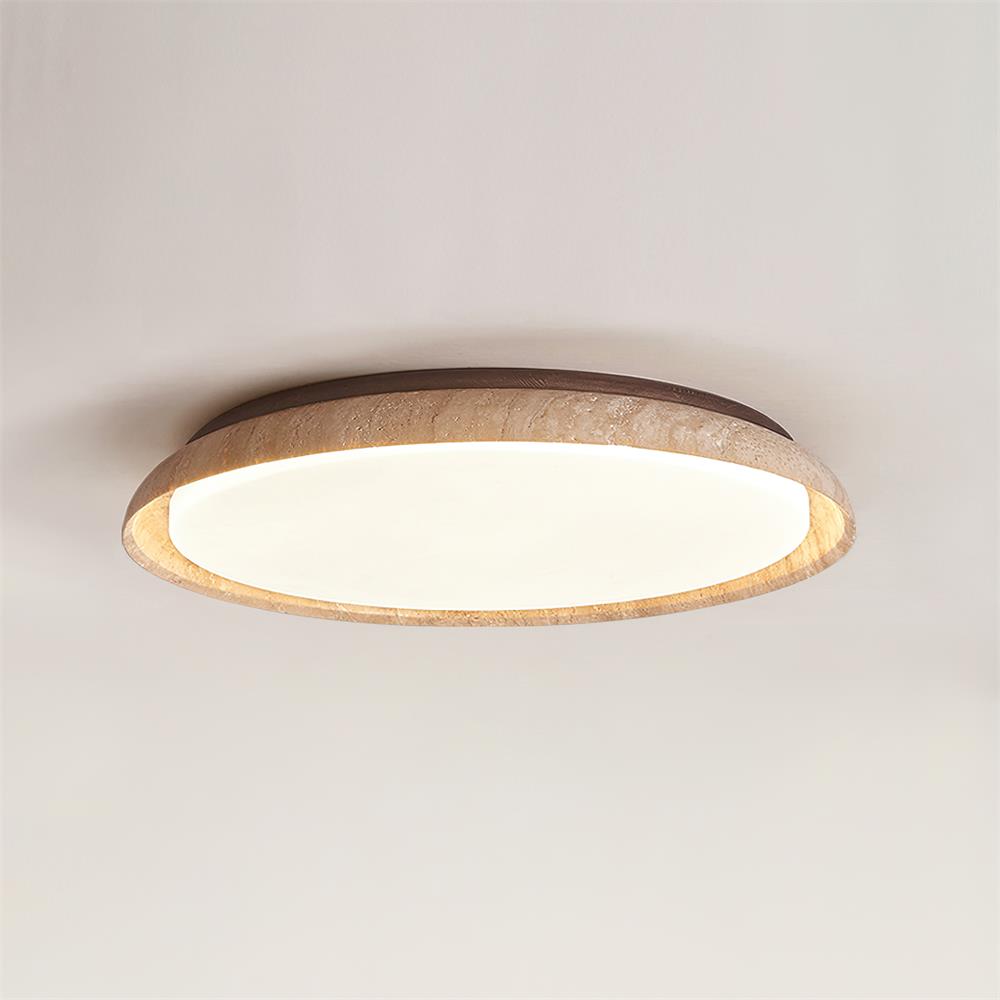 Halo Round Travertine Ceiling Light - Neutralighting