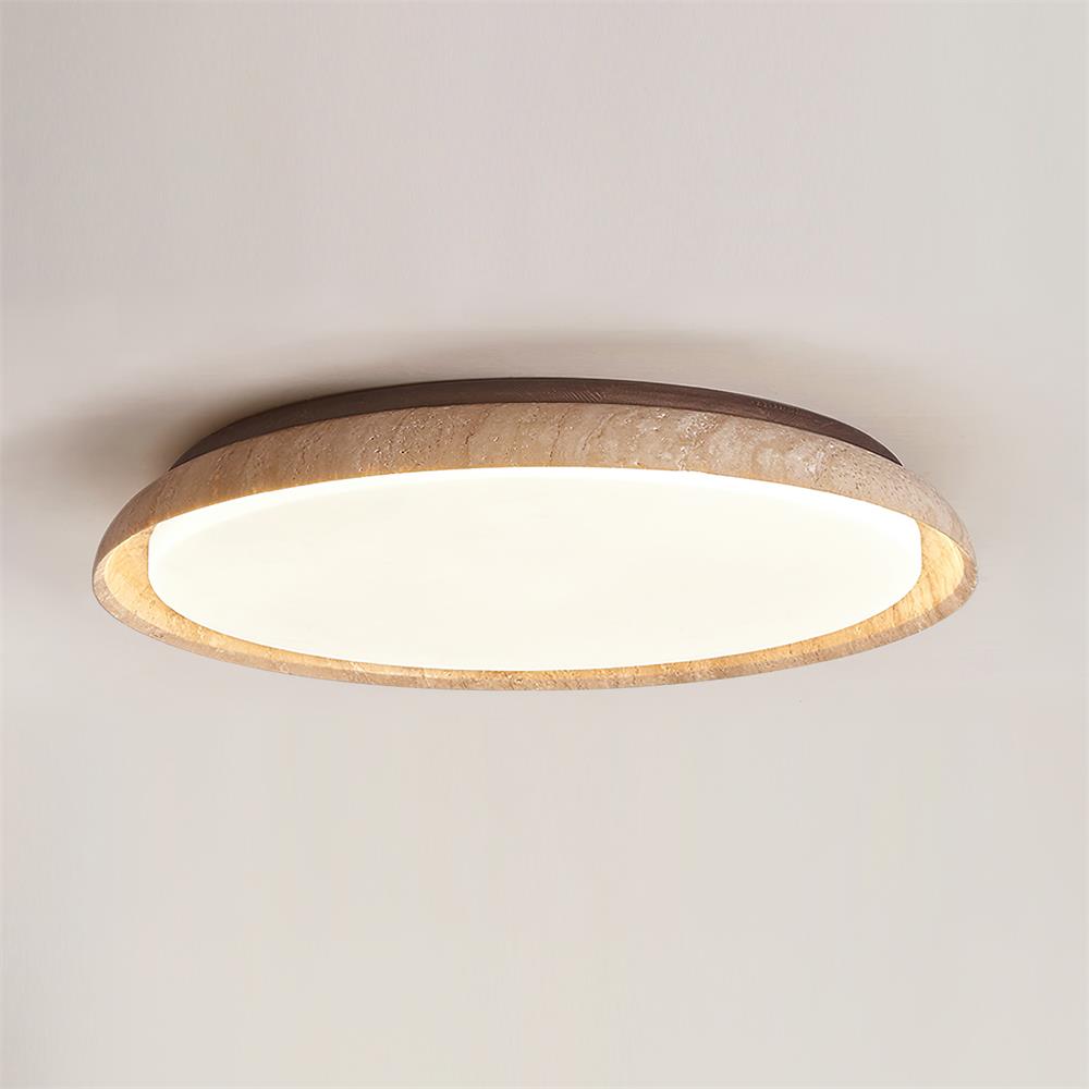 Halo Round Travertine Ceiling Light - Neutralighting
