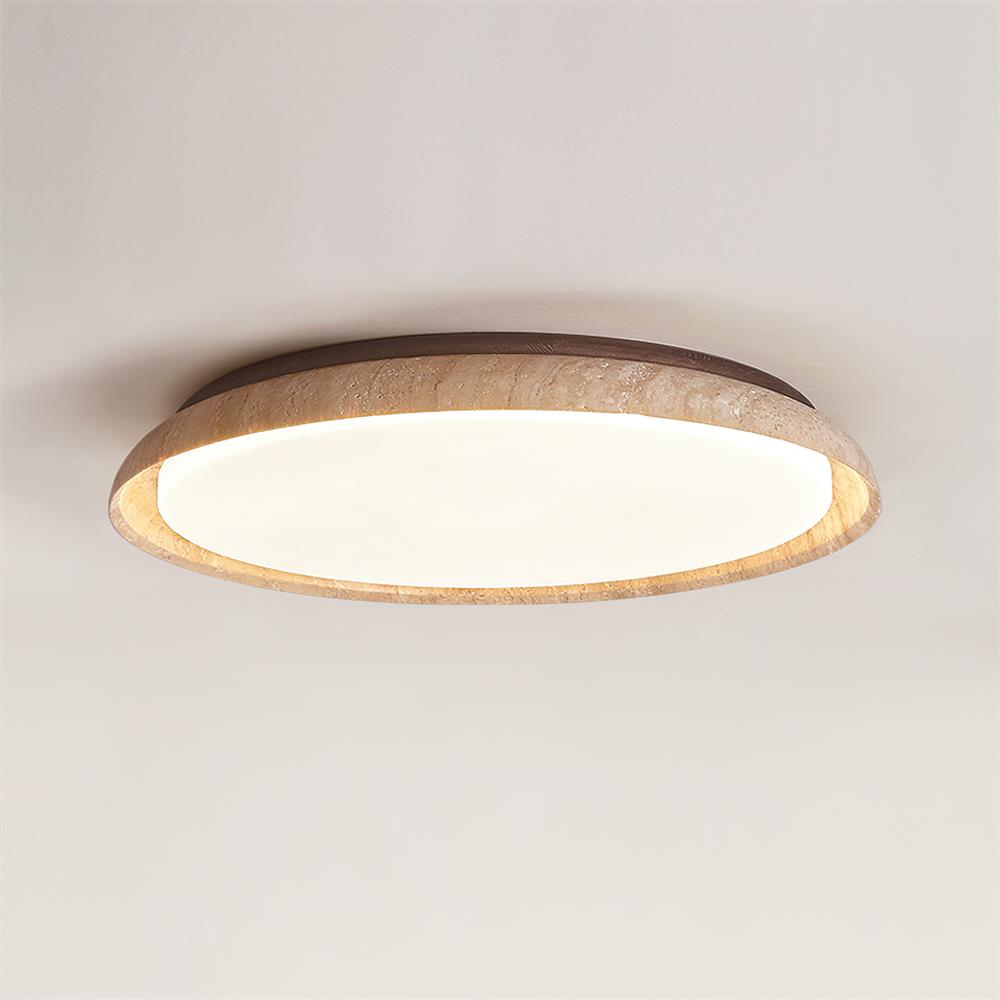 Halo Round Travertine Ceiling Light - Neutralighting