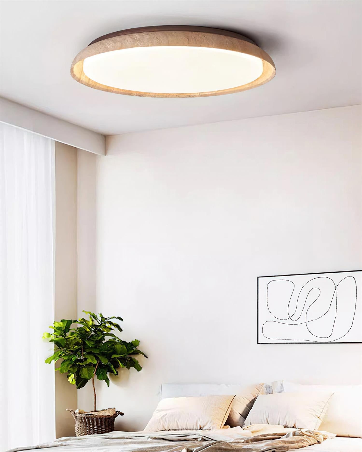 Halo Round Travertine Ceiling Light - Neutralighting