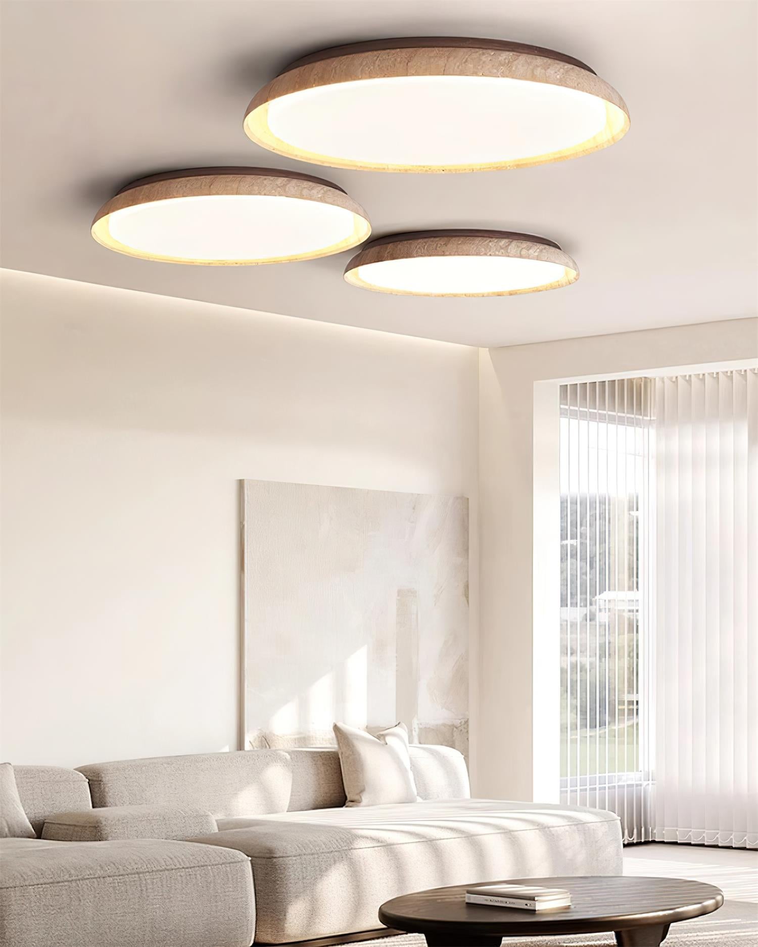 Halo Round Travertine Ceiling Light - Neutralighting