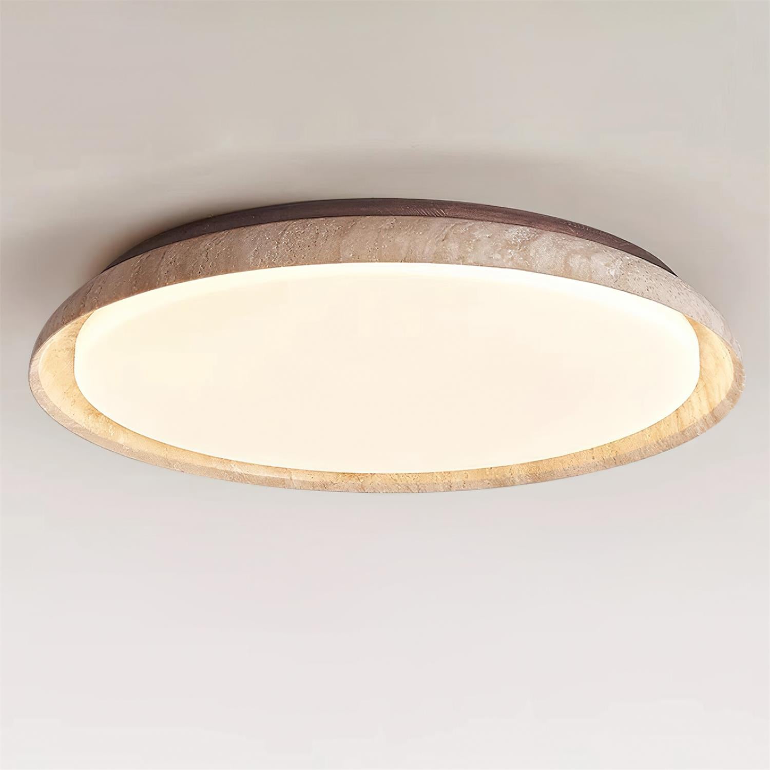 Halo Round Travertine Ceiling Light - Neutralighting