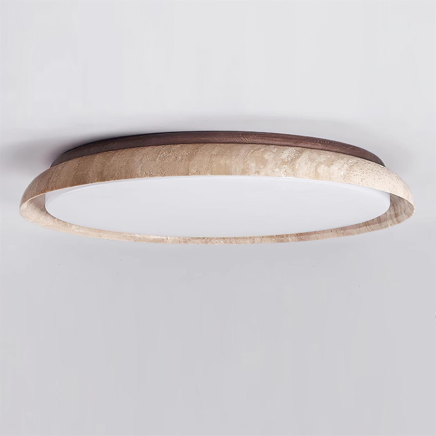 Halo Round Travertine Ceiling Light - Neutralighting