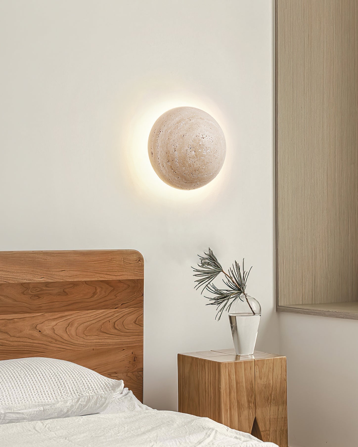 Ritta Round Travertine Wall Lamp - Neutralighting