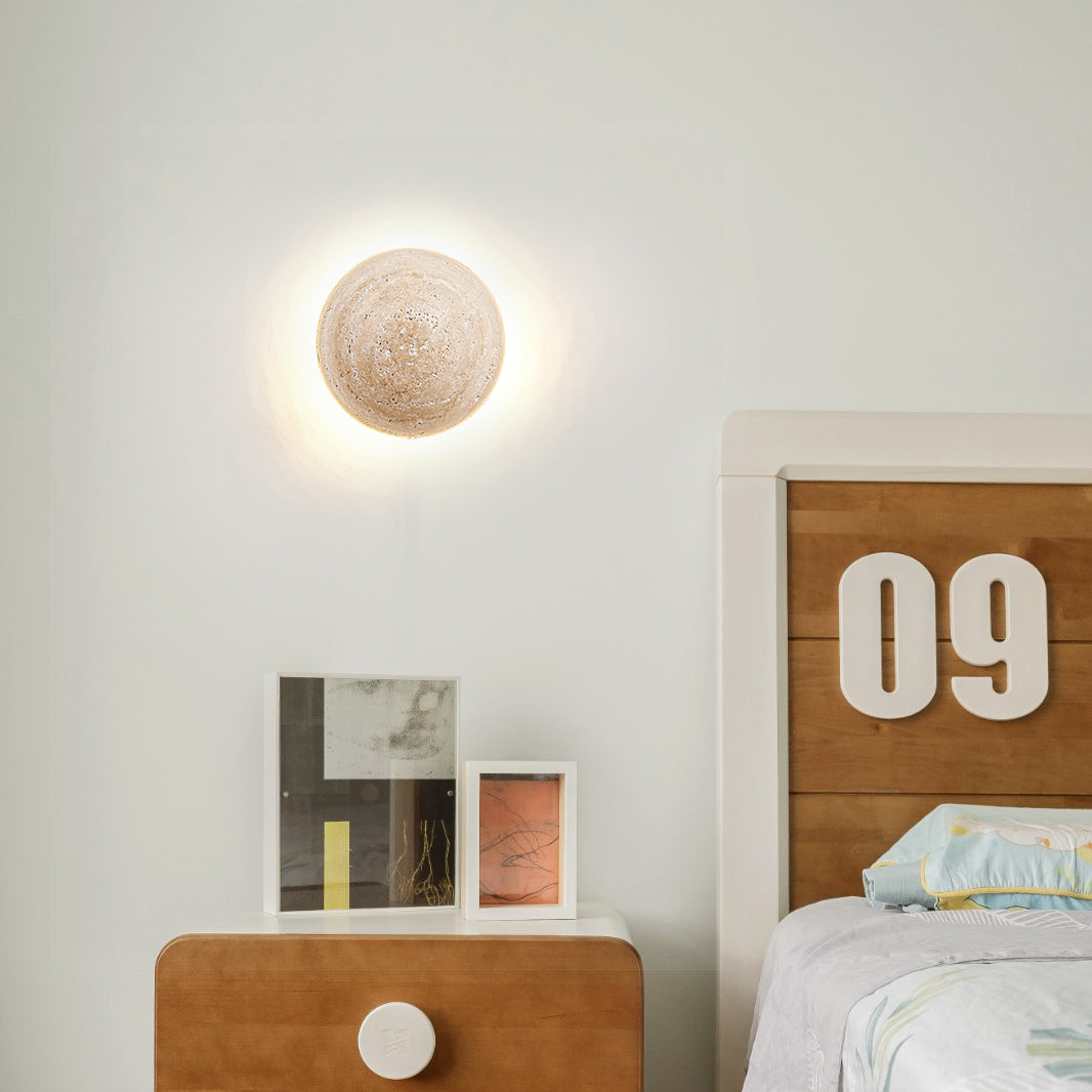 Ritta Round Travertine Wall Lamp - Neutralighting
