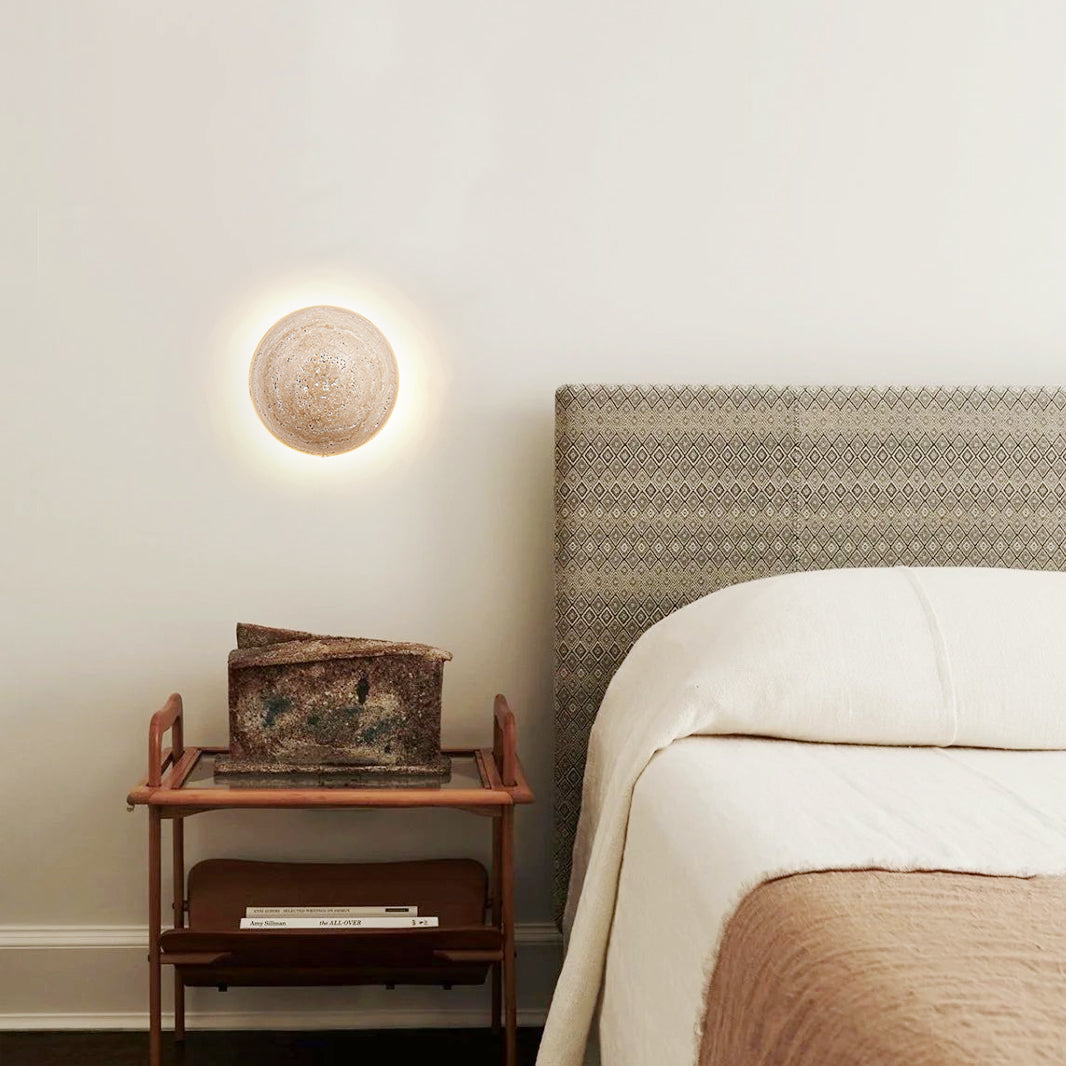 Ritta Round Travertine Wall Lamp - Neutralighting