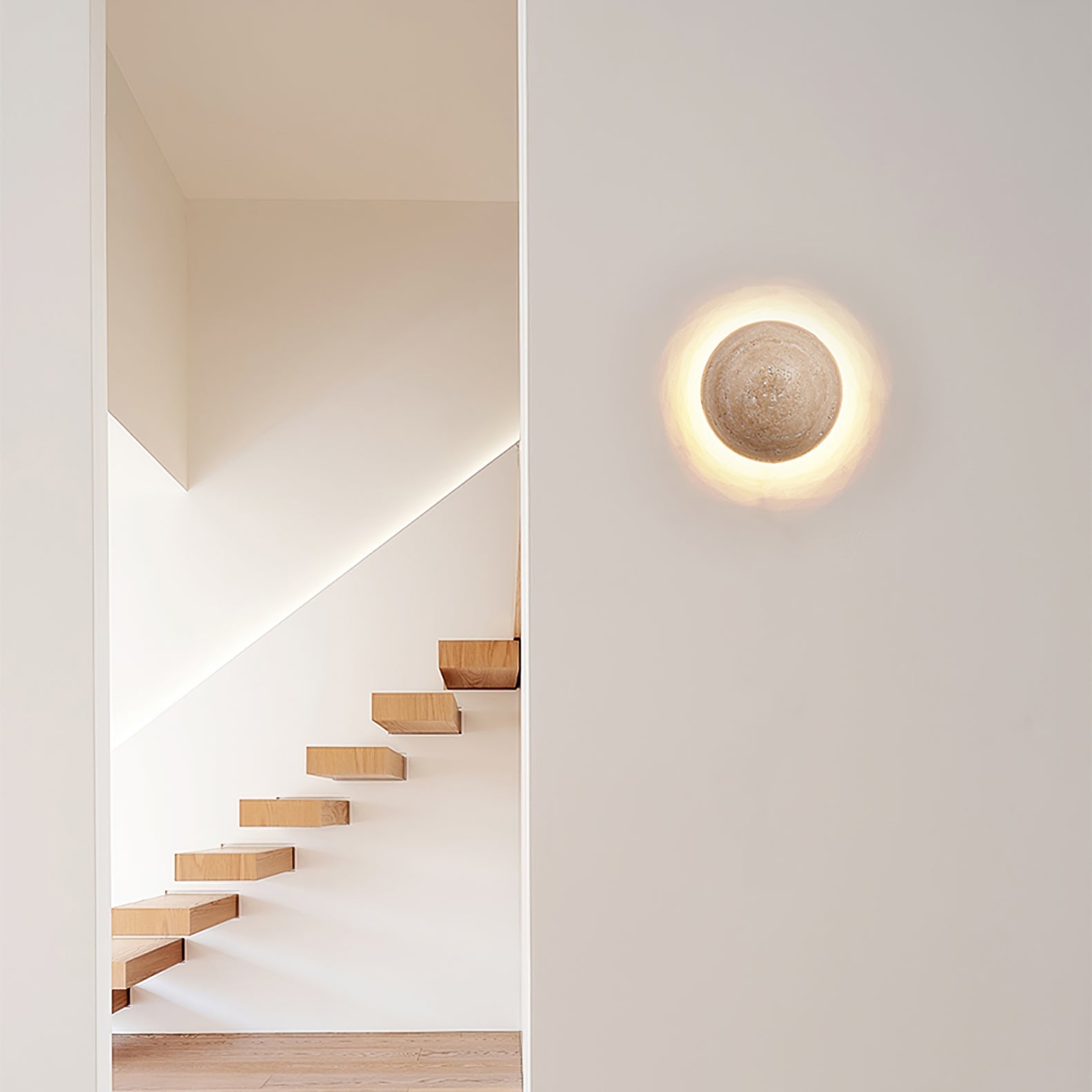 Ritta Round Travertine Wall Lamp - Neutralighting