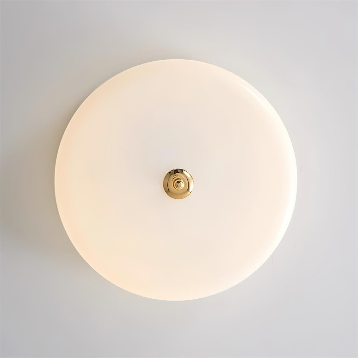 Ceiling Light Double-Layer Glass Disc Walnut Wood Minimalist - Neutralighting